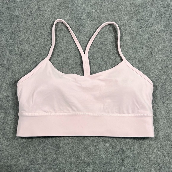 Lululemon Athletica Flush Pink Flow Y Nulu Longline Bra Women's Size 12 - Picture 1 of 5